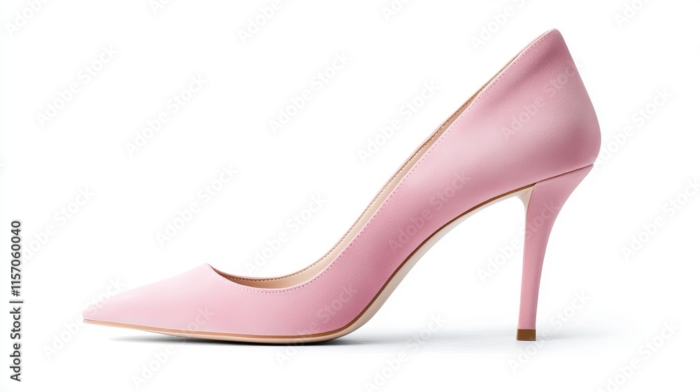 Light pink pointytoe womens high heels in suede leather isolated on a white background Mockup or template Light pink pointytoe womens high heels in suede leather isolated on a white background Mockup or template