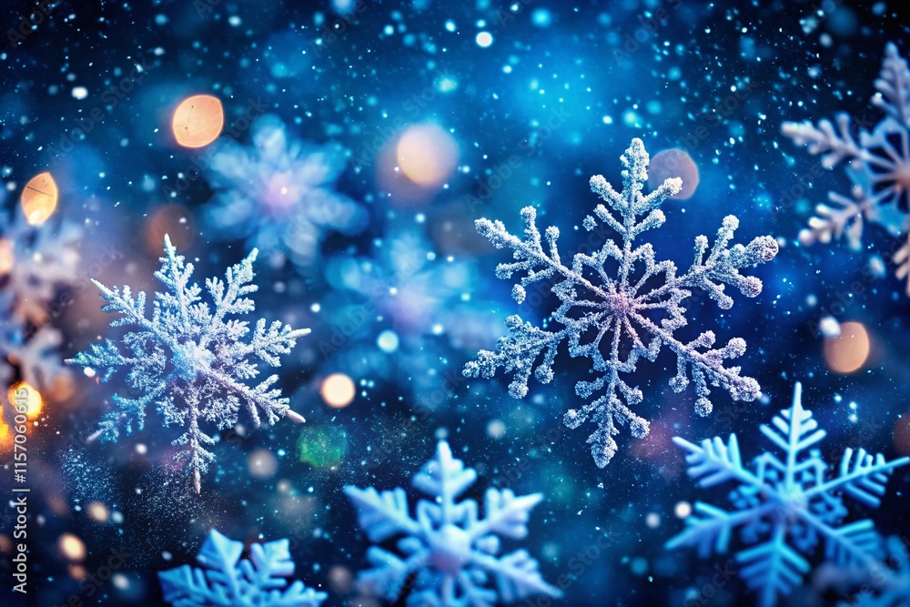 Stunning Photorealistic Long Exposure of Falling Snowflakes in Winter Wonderland Stunning Photorealistic Long Exposure of Falling Snowflakes in Winter Wonderland