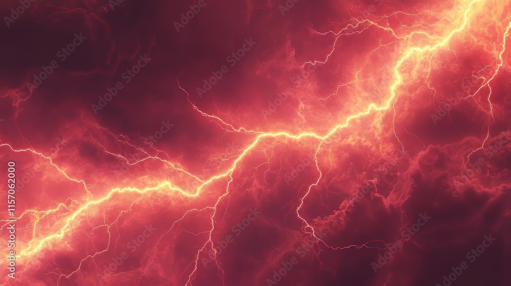 Vivid Orange And Red Lightning Storm Background, Energy Creation, Abstract Defocused Pattern Vivid Orange And Red Lightning Storm Background, Energy Creation, Abstract Defocused Pattern