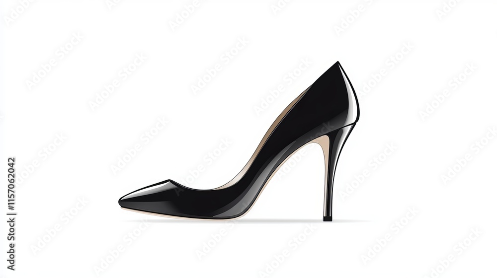Vector icon of female high heels High heel shoe silhouette isolated on a white background Elegant logo capturing luxury for womens fashion brands Vector icon of female high heels High heel shoe silhouette isolated on a white background Elegant logo capturing luxury for womens fashion brands