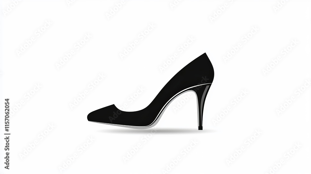 Vector icon of female high heels High heel shoe silhouette isolated on a white background Elegant logo capturing luxury for womens fashion brands Vector icon of female high heels High heel shoe silhouette isolated on a white background Elegant logo capturing luxury for womens fashion brands