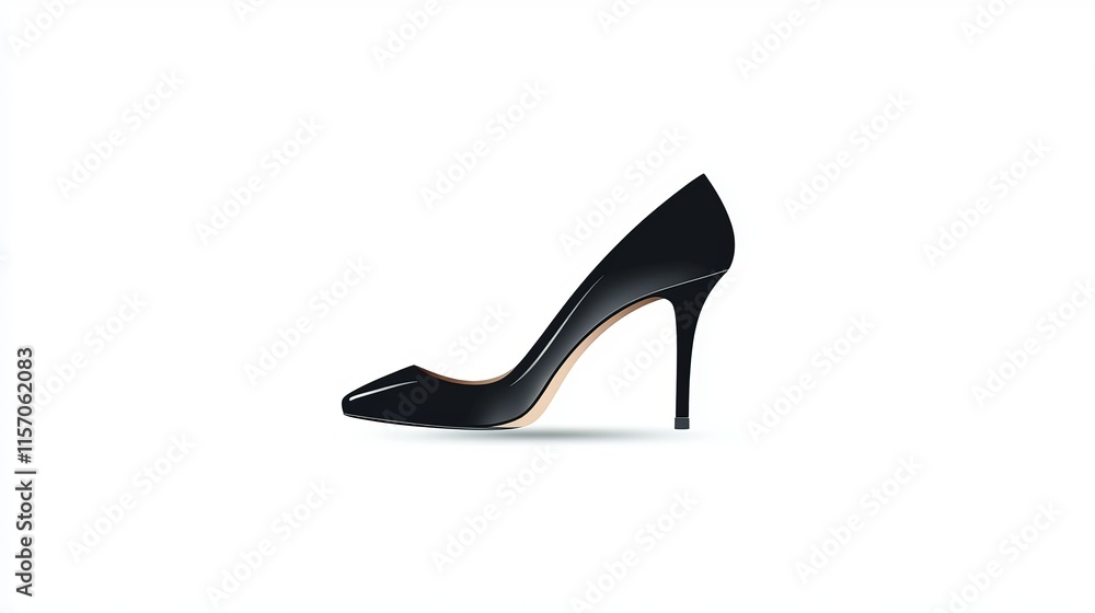 Vector icon of female high heels High heel shoe silhouette isolated on a white background Elegant logo capturing luxury for womens fashion brands Vector icon of female high heels High heel shoe silhouette isolated on a white background Elegant logo capturing luxury for womens fashion brands