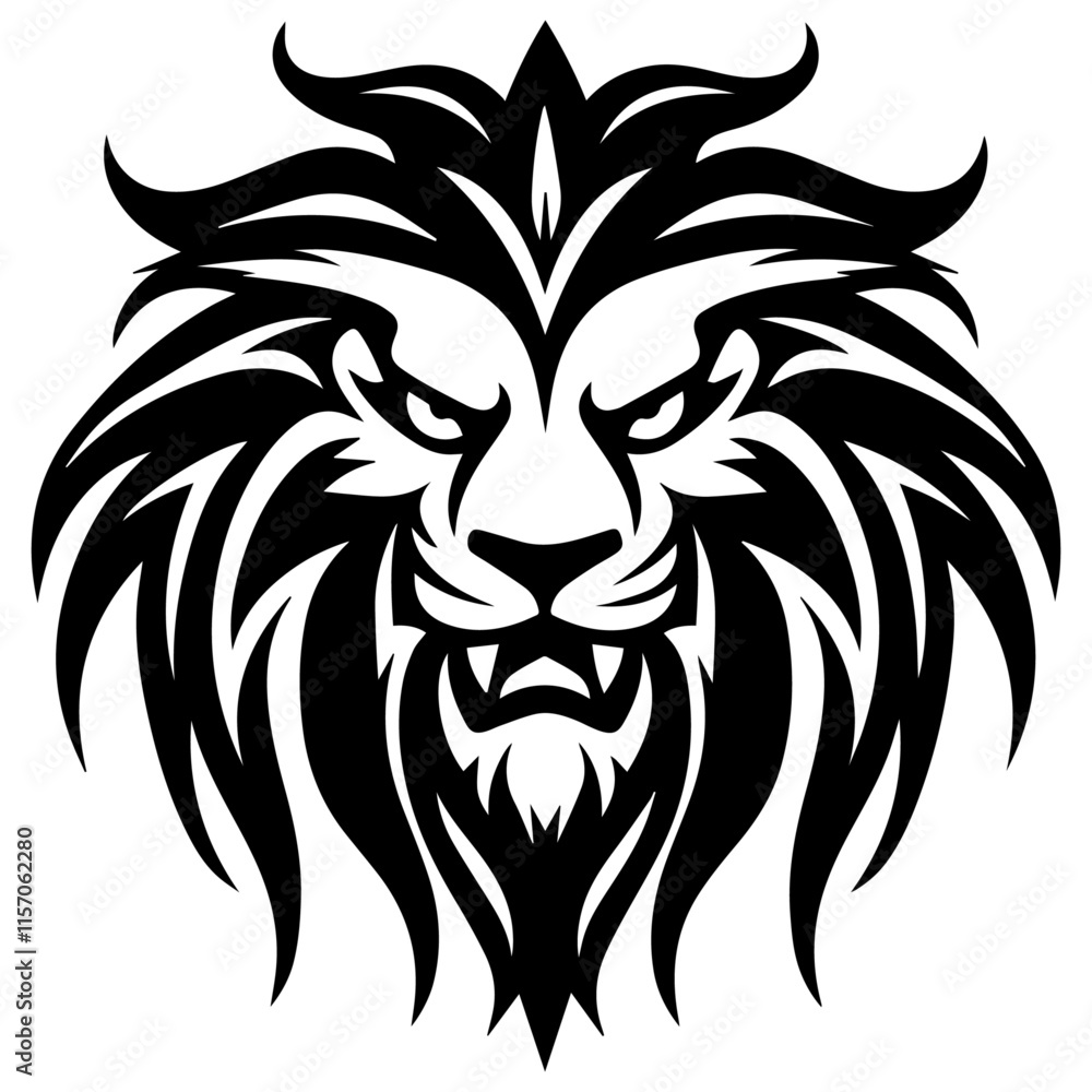 Obraz premium Lion Head Silhouette, Lion Logo