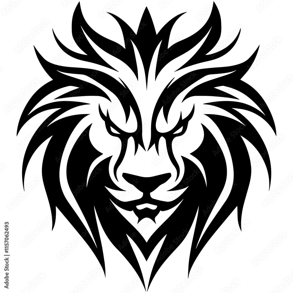 Fototapeta premium Lion Head Silhouette, Lion Logo