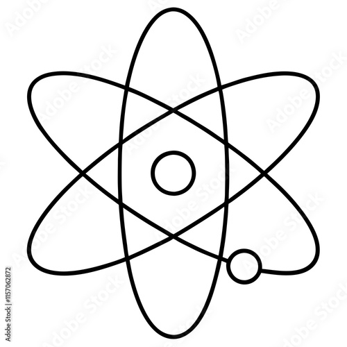 Atom Line Art Vector Design