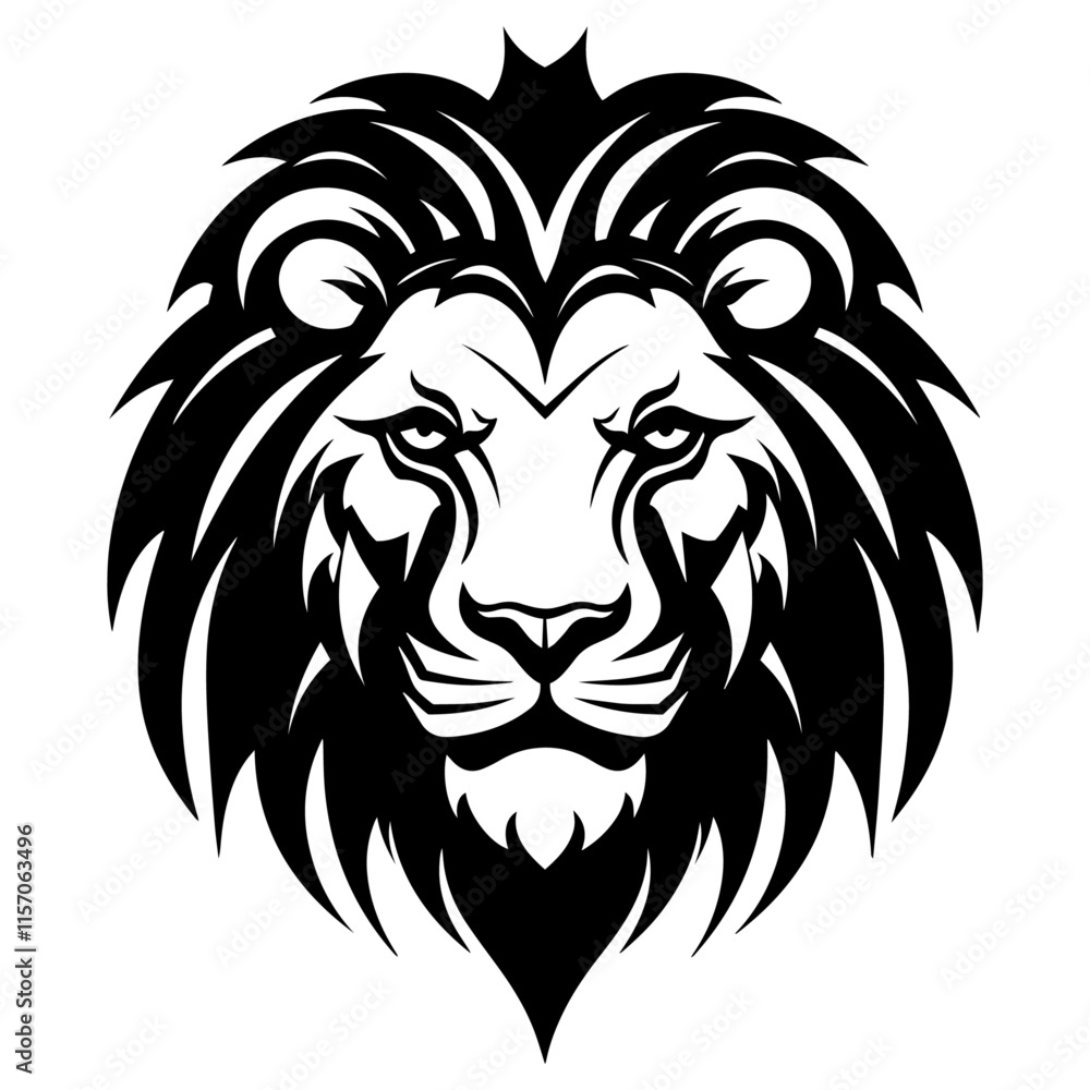 Fototapeta premium Lion Head Silhouette, Lion Logo