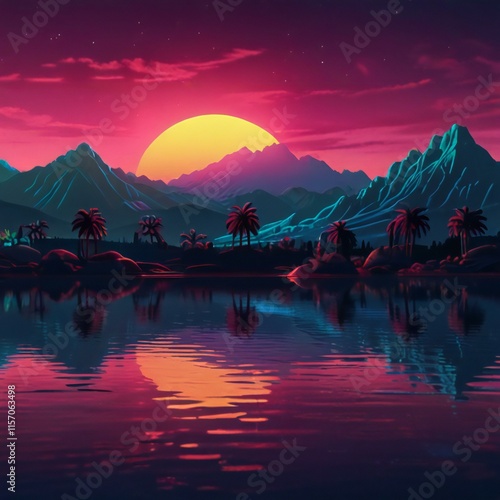 sunset in the mountains