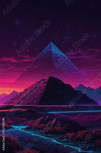 pyramid in the night
