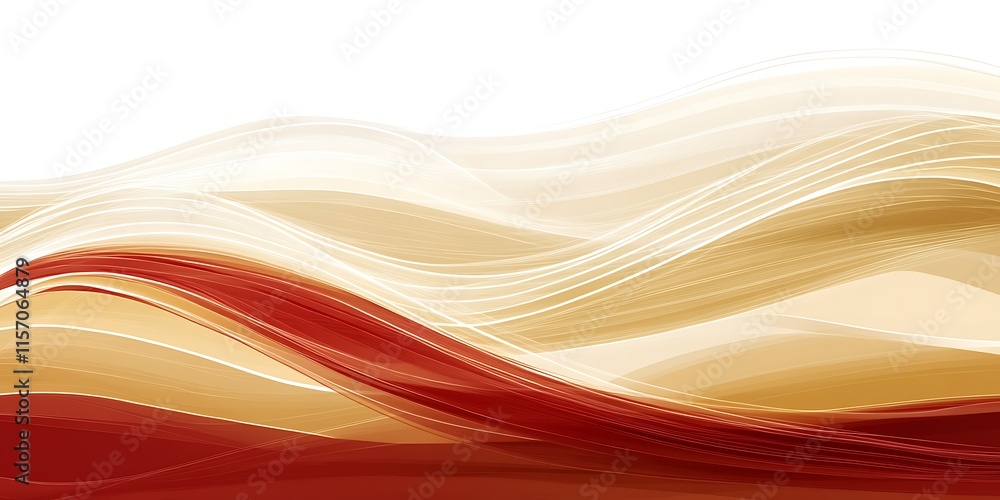 Naklejka premium Abstract wavy background in beige and red tones.