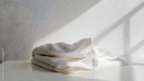 Wallpaper Mural Soft white fabric draped elegantly minimalist room still life photography bright natural light aesthetic serenity Torontodigital.ca