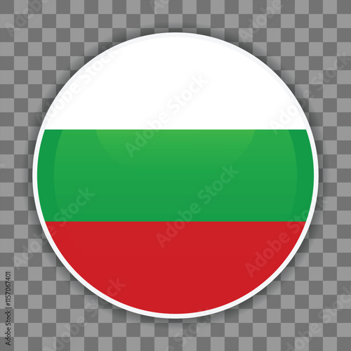 Free Download Bulgarian flag icon on checkered background. Round vector icon for mobile apps, UI or web design - GFXLoad