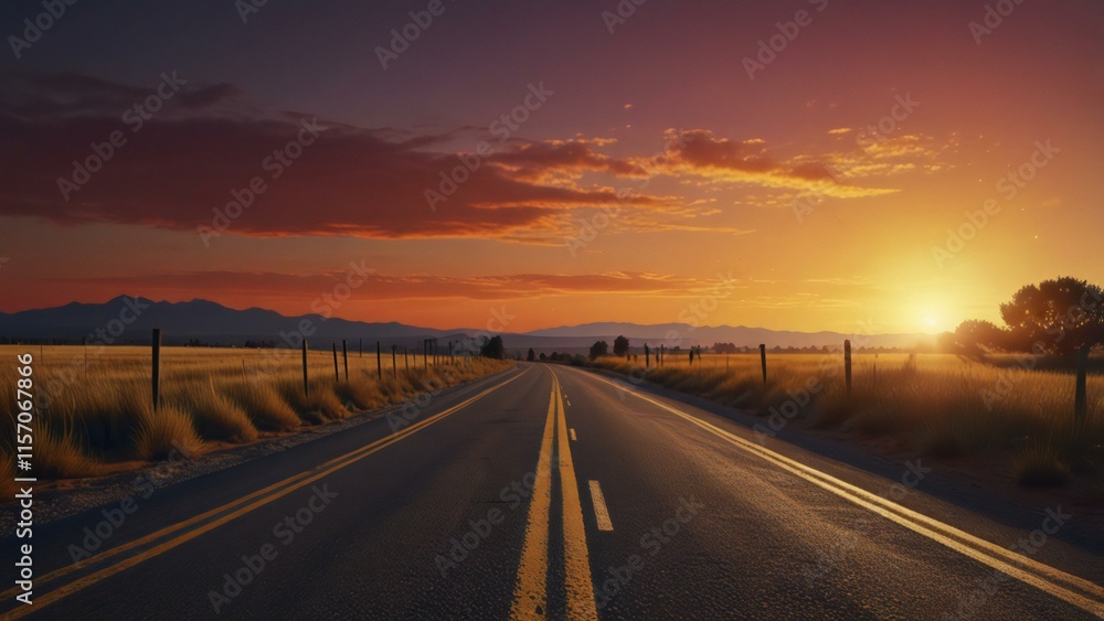 sunset over the highway sunset over the highway