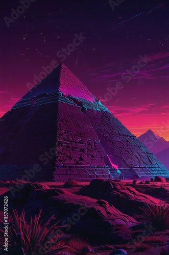 pyramid in the night