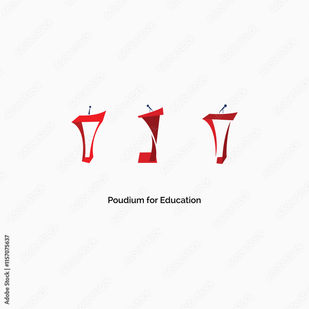 Poudium for Education Logo design template Poudium for Education Logo design template