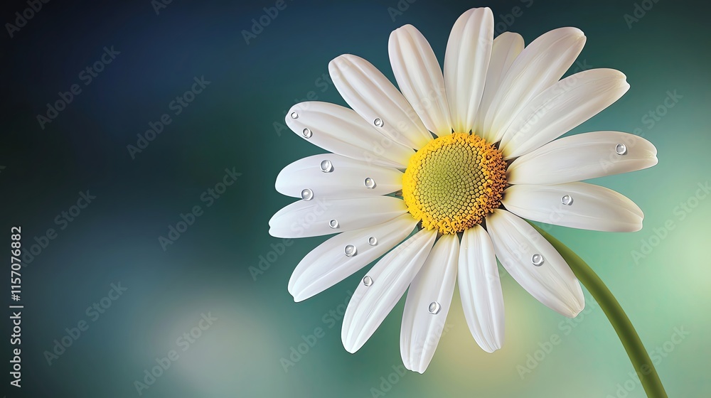 Fototapeta premium Joyful Expressions Capturing Perfect Smiles captured in macro photography, highlighting the gentle curve of a blooming daisy, with subtle drops of water reflecting the surrounding sunlight..