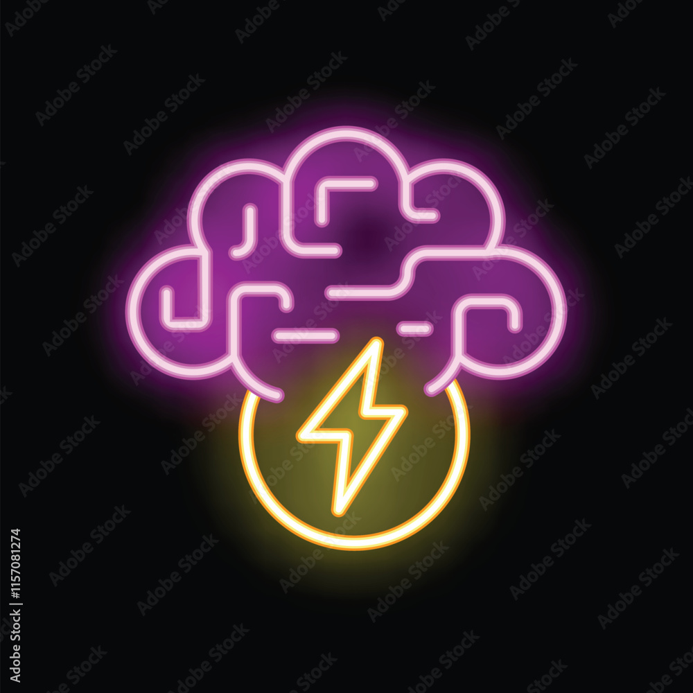Neon sign illustrating the concept of brainstorming with a brain and a light bulb, ideal for topics like creativity and new ideas Neon sign illustrating the concept of brainstorming with a brain and a light bulb, ideal for topics like creativity and new ideas
