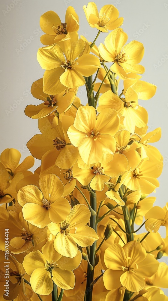 Fototapeta premium Rapeseed flowers with details.