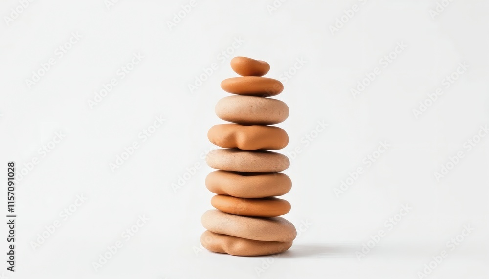 Stacked Earthy Stones: A Serene Minimalist Still Life Stacked Earthy Stones: A Serene Minimalist Still Life