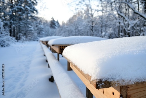 Wallpaper Mural An enchanting view of beehives covered with snow, nestled in the woods, showcasing a stunning winter landscape that captures the essence of nature and tranquility. Torontodigital.ca