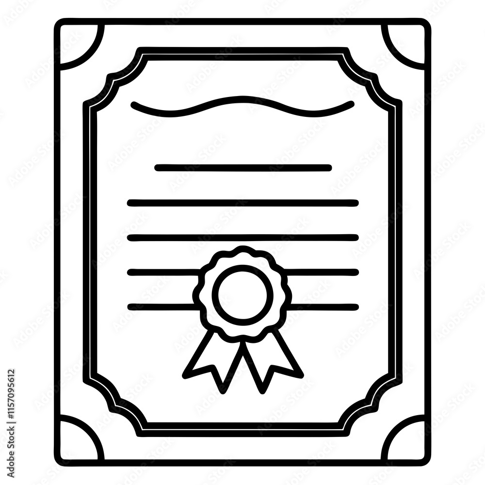 Bond Certificate Line Art Vector Design Bond Certificate Line Art Vector Design