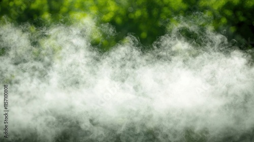 Wallpaper Mural White smoke billowing against a blurred green background. Torontodigital.ca