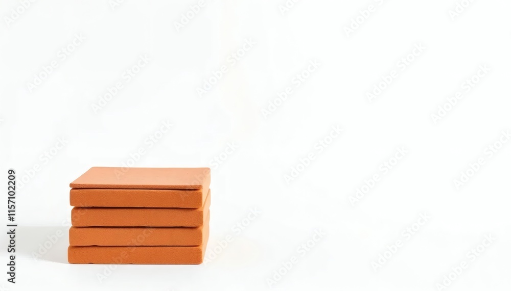 Terracotta Stack: Minimalist Still Life in Warm Hues Terracotta Stack: Minimalist Still Life in Warm Hues