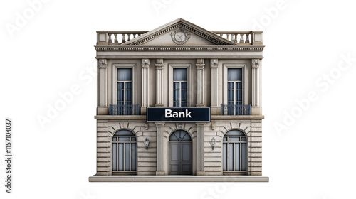 Fototapeta Naklejka Na Ścianę i Meble -  bank building on a  transparent  background