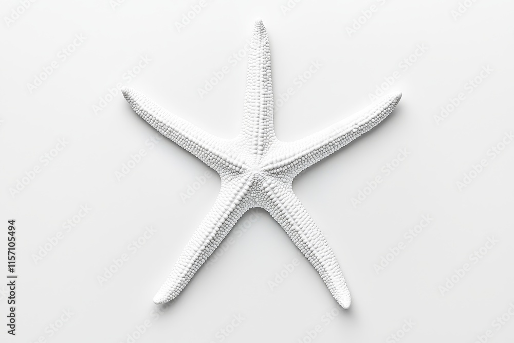 A detailed starfish is captured up close against a white background, highlighting its unique texture and intricate patterns, perfect for marine life or nature-themed projects. A detailed starfish is captured up close against a white background, highlighting its unique texture and intricate patterns, perfect for marine life or nature-themed projects.