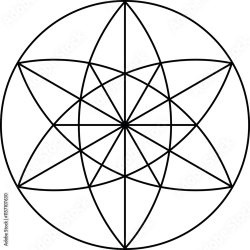 Vector equilibrium symbol isolated on white background. Sacred geometry symbol concept.