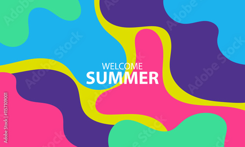 collection Colorful liquid and fluid background for summer,waves summer background.