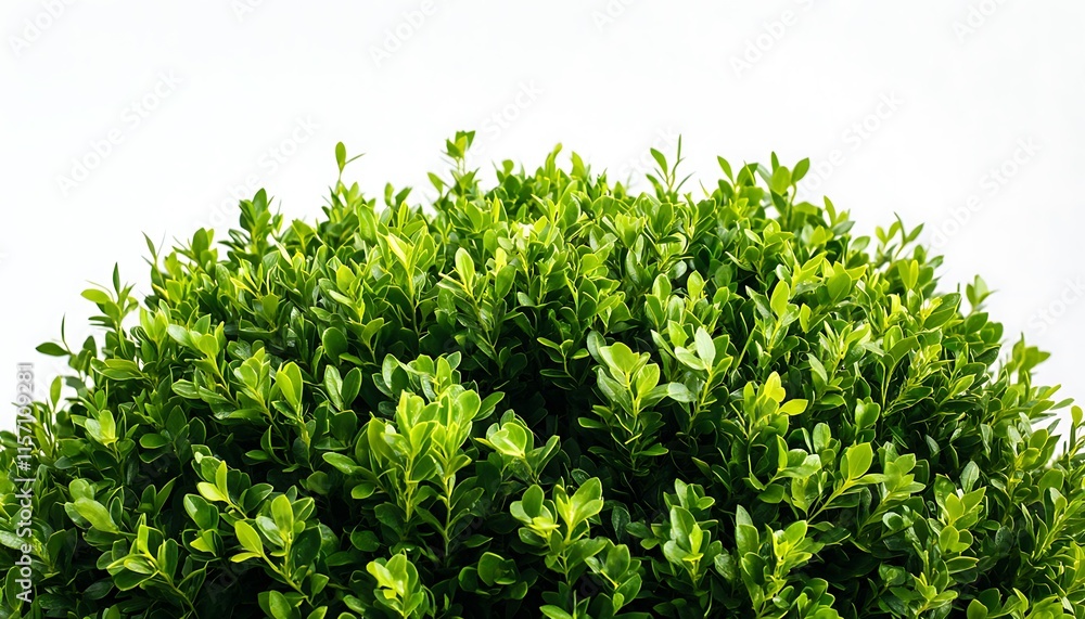Obraz premium Aerial perspective of a green bush, emphasizing the lush foliage with high detail against a white backdrop.
