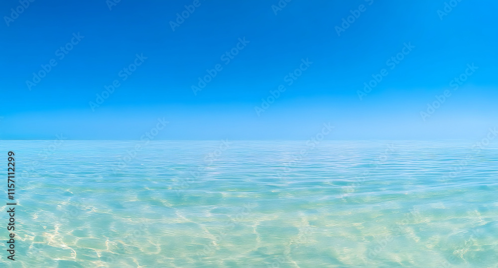 ocean sea underwater view with empty blue sky ocean sea underwater view with empty blue sky