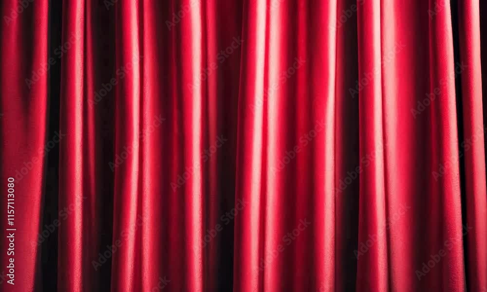 Rich red velvet curtains drape elegantly, creating a luxurious and theatrical backdrop with soft folds and texture. Rich red velvet curtains drape elegantly, creating a luxurious and theatrical backdrop with soft folds and texture.