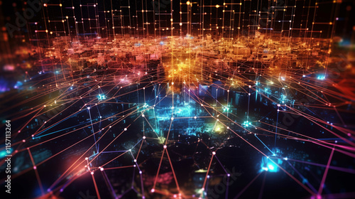 image of cyber network . 