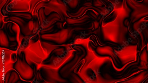 Red and black gradient liquid swirls form dark intense abstract art, suitable for backgrounds, graphic design projects, or artistic prints of dynamic patterns