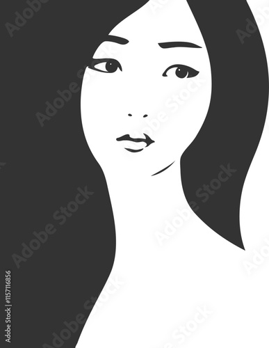 Design of asian woman expression