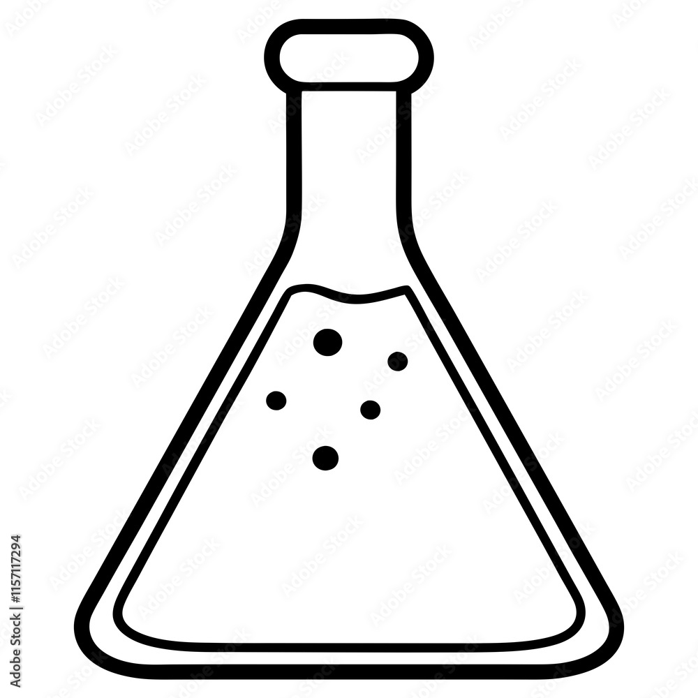 Chemistry Flask Line Art Vector Illustration Chemistry Flask Line Art Vector Illustration