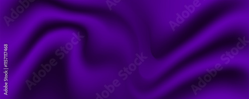 purple drapery silk fabric luxury background. Wavy abstract satin cloth vector texture pattern. 