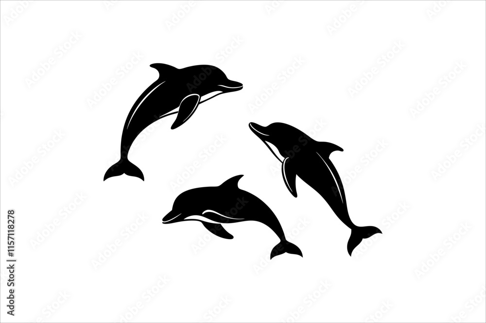 Fototapeta premium Dolphin silhouette vector