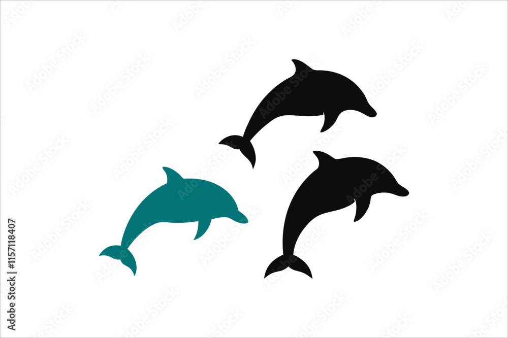 Fototapeta premium Dolphin silhouette vector