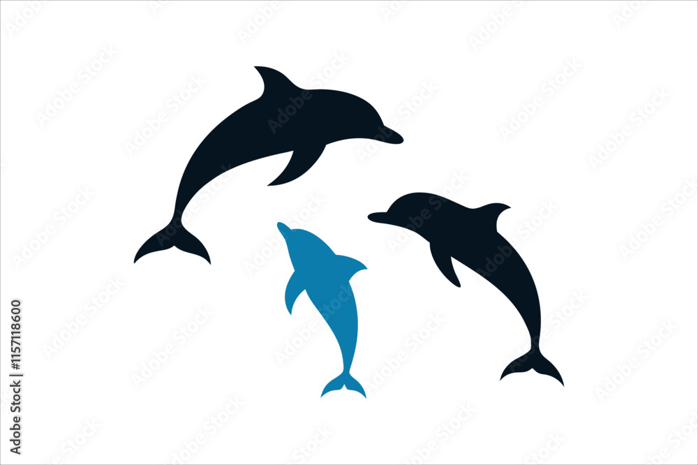 Obraz premium Dolphin silhouette vector