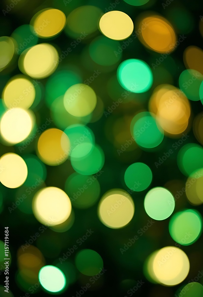 Obraz premium Abstract Green And Yellow Bokeh Lights Background