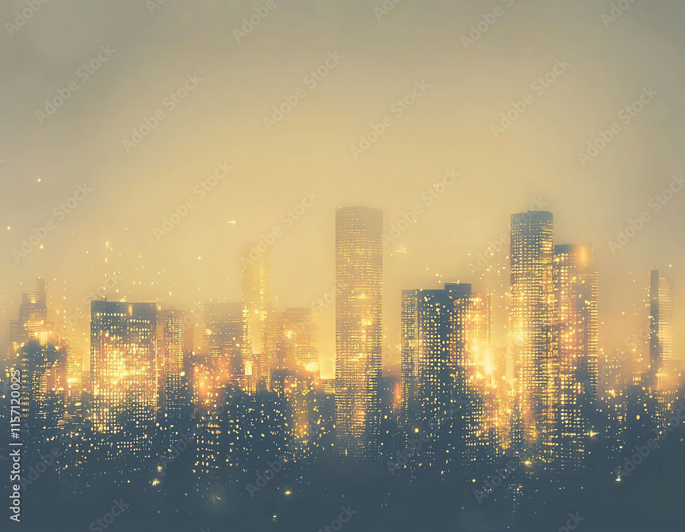 Fototapeta premium Golden Cityscape