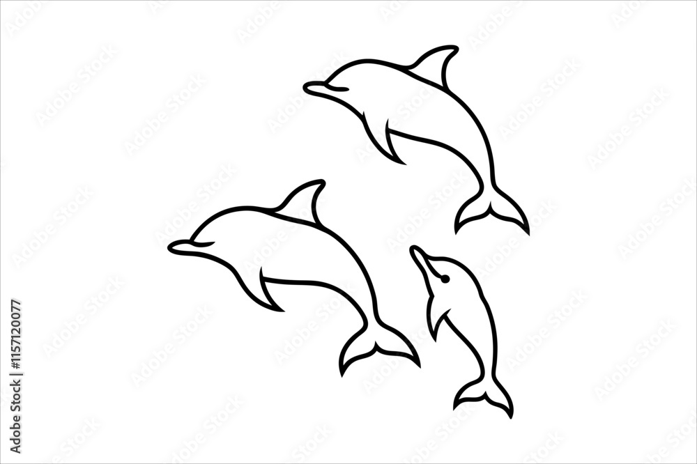Naklejka premium Dolphin silhouette vector
