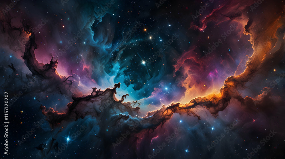 Cosmic Nebula: A Celestial Tapestry of Stars and Gas Clouds in Deep Space Cosmic Nebula: A Celestial Tapestry of Stars and Gas Clouds in Deep Space