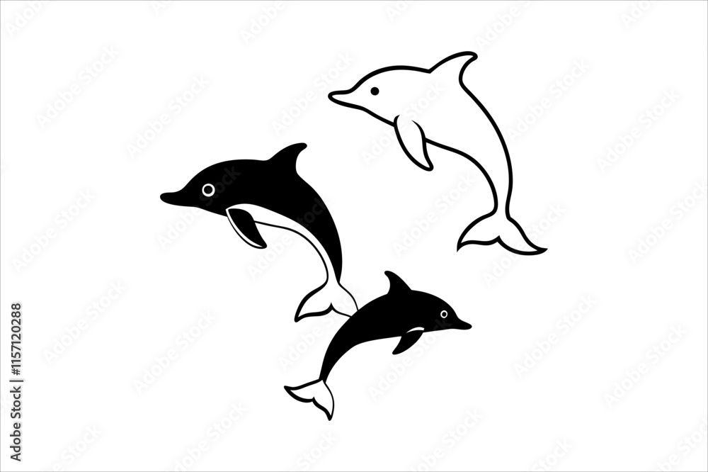 Obraz premium Dolphin silhouette vector
