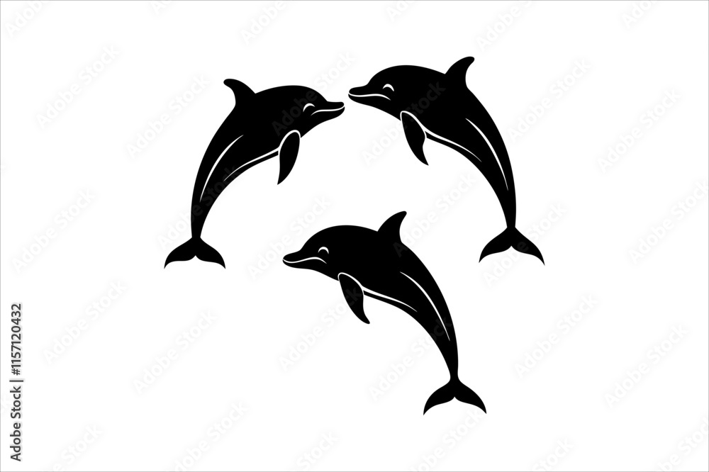 Naklejka premium Dolphin silhouette vector