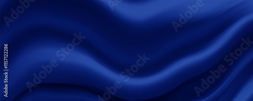 imag of silk fabric luxury background. Wavy abstract satin cloth vector texture pattern.