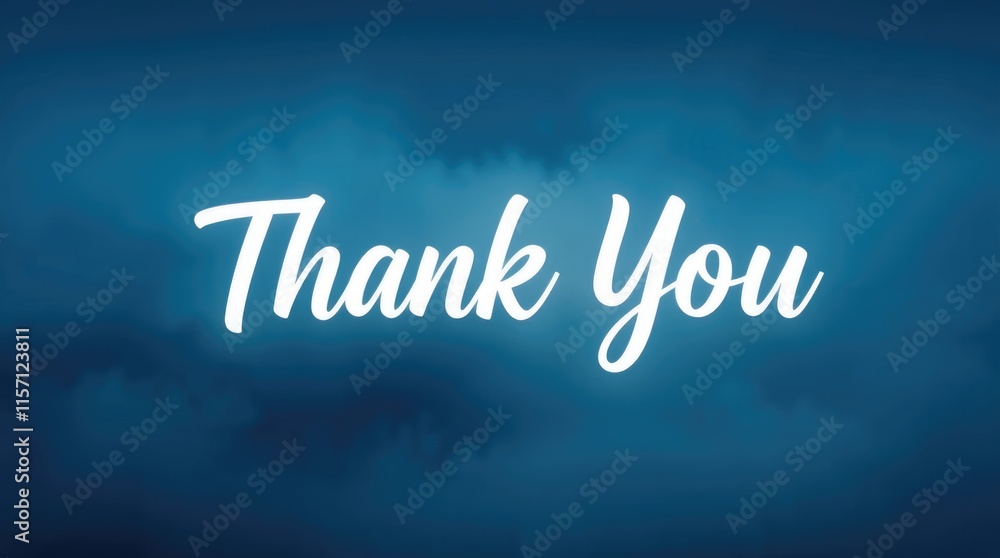 A large banner with the phrase Thank You prominently displayed against a soft blue background, symbolizing appreciation during International Thank You Day A large banner with the phrase Thank You prominently displayed against a soft blue background, symbolizing appreciation during International Thank You Day