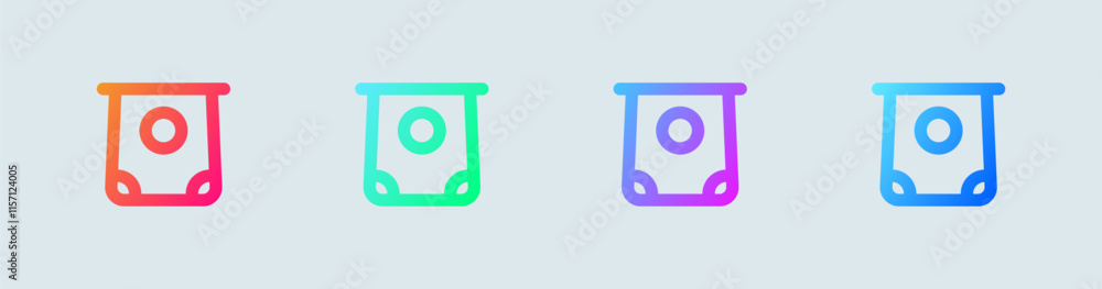 Withdrawal line icon in gradient colors. Cash out signs vector illustration. Withdrawal line icon in gradient colors. Cash out signs vector illustration.